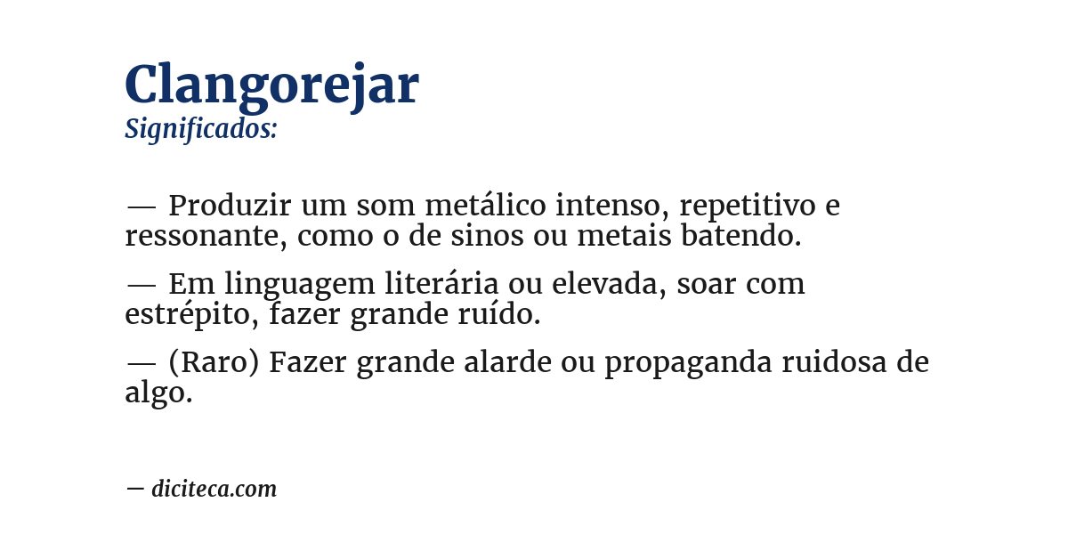 Significado de clangorejar