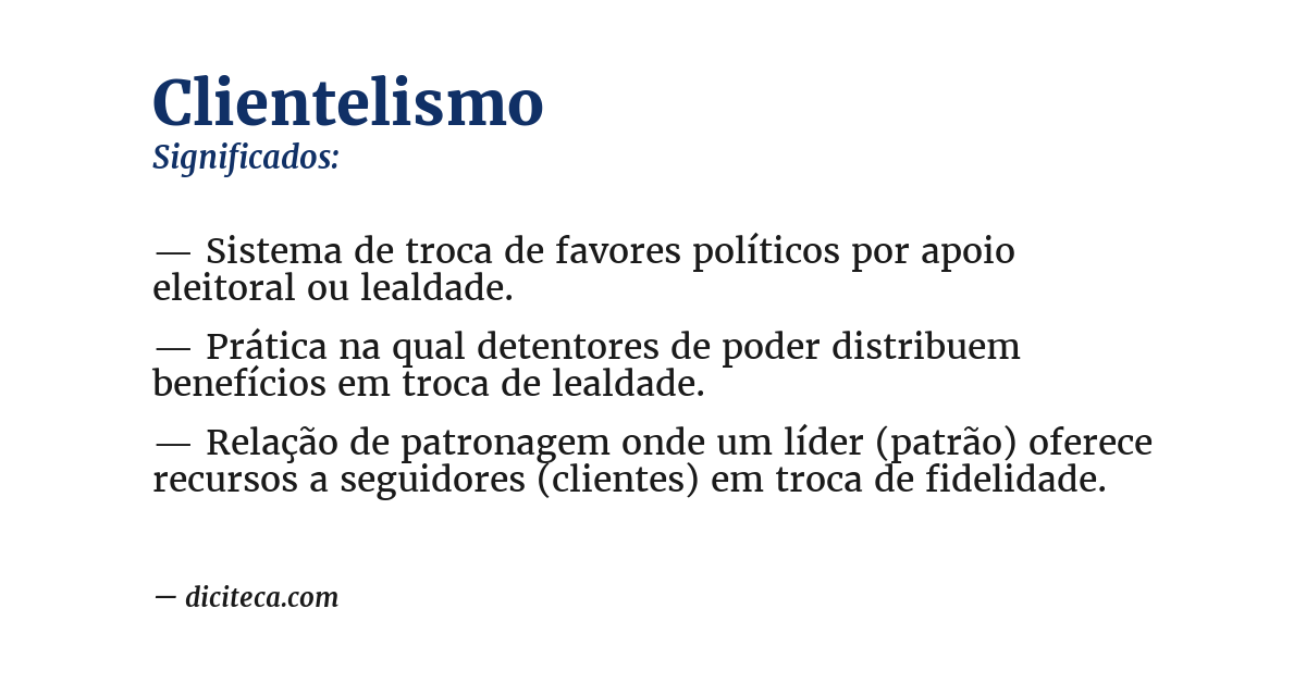 Significado de clientelismo