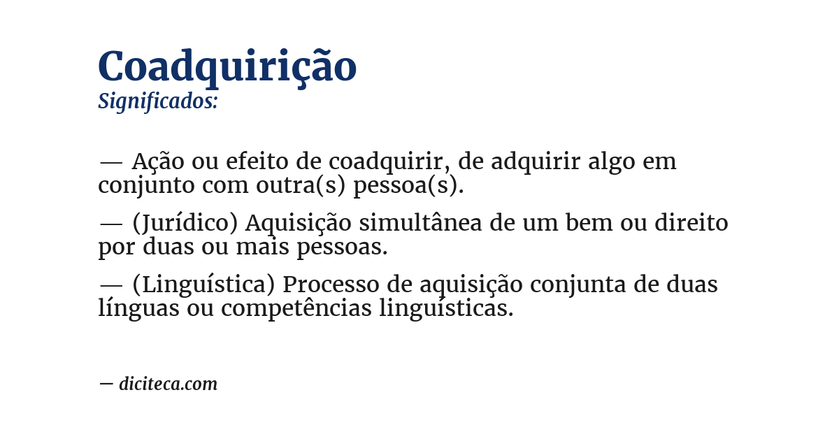 Significado de coadquirição