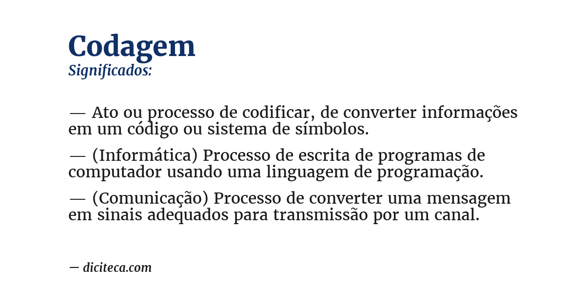 Significado de codagem