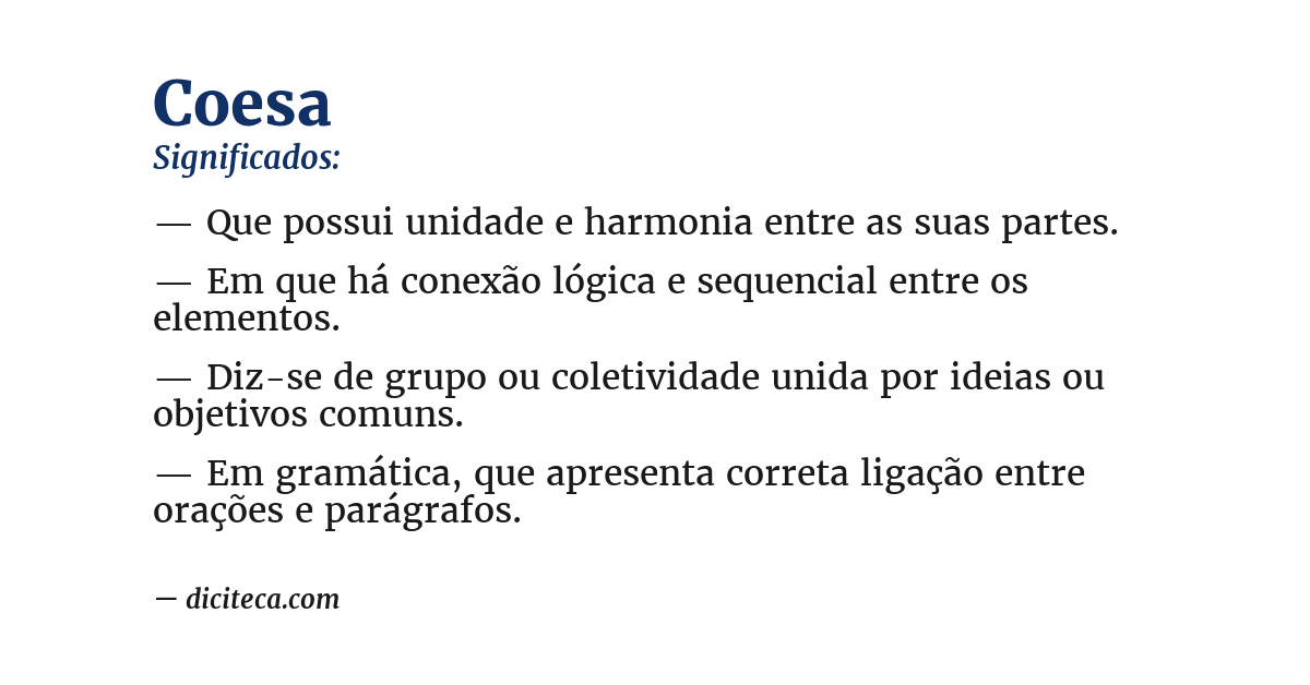 Significado de coesa