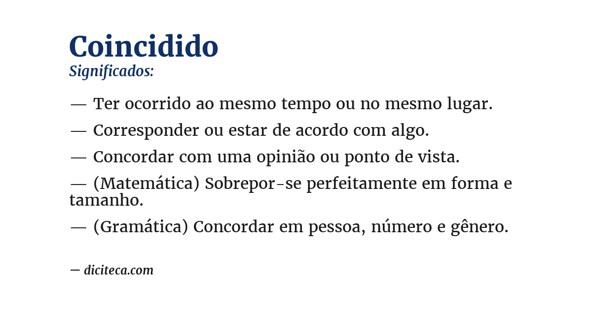 Significado de coincidido