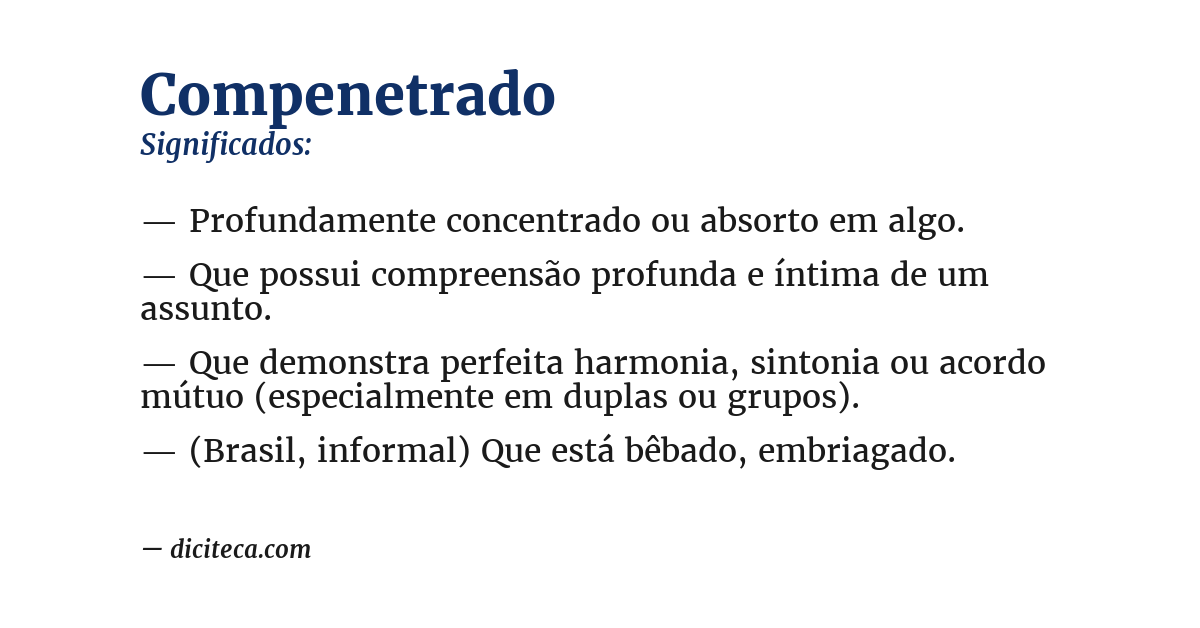 Significado de compenetrado