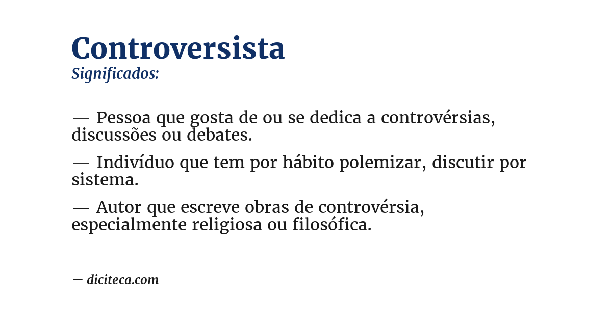Significado de controversista