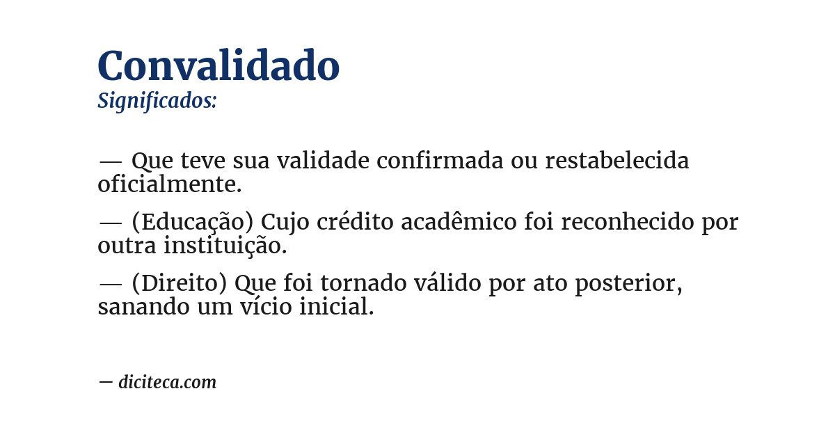 Significado de convalidado