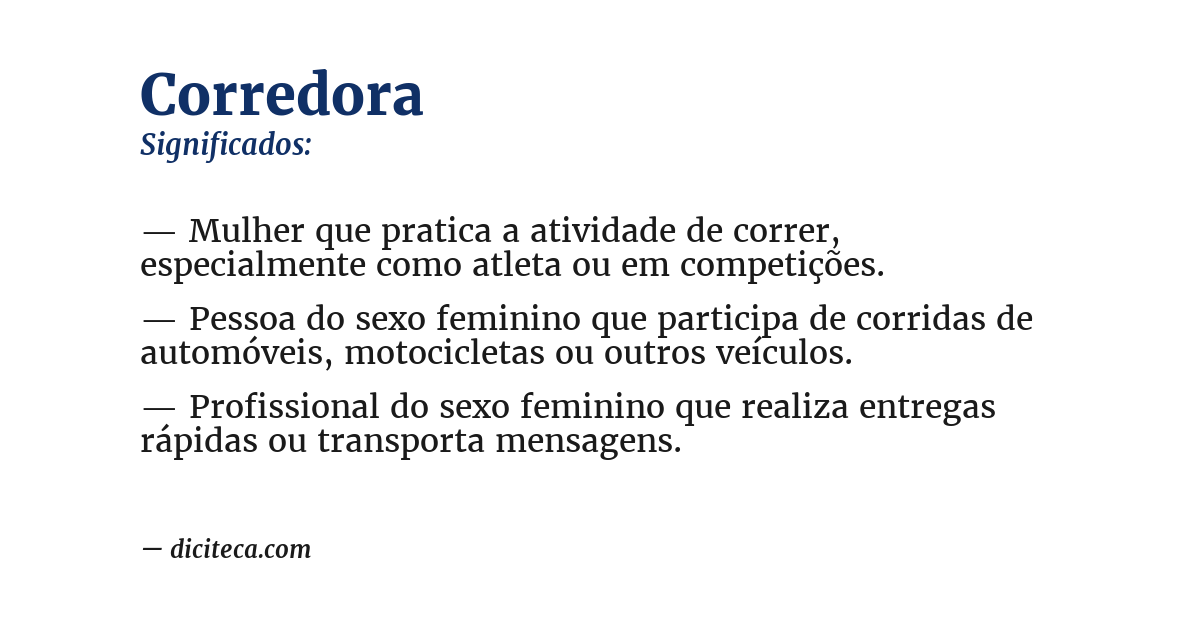 Significado de corredora