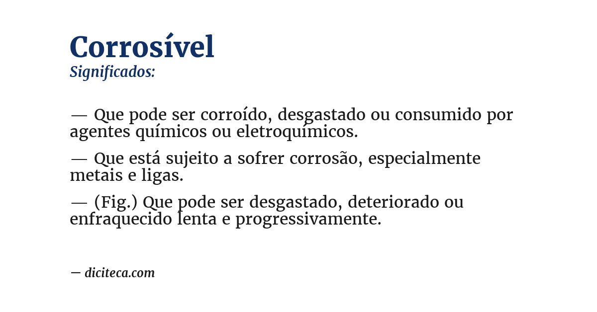 Significado de corrosível