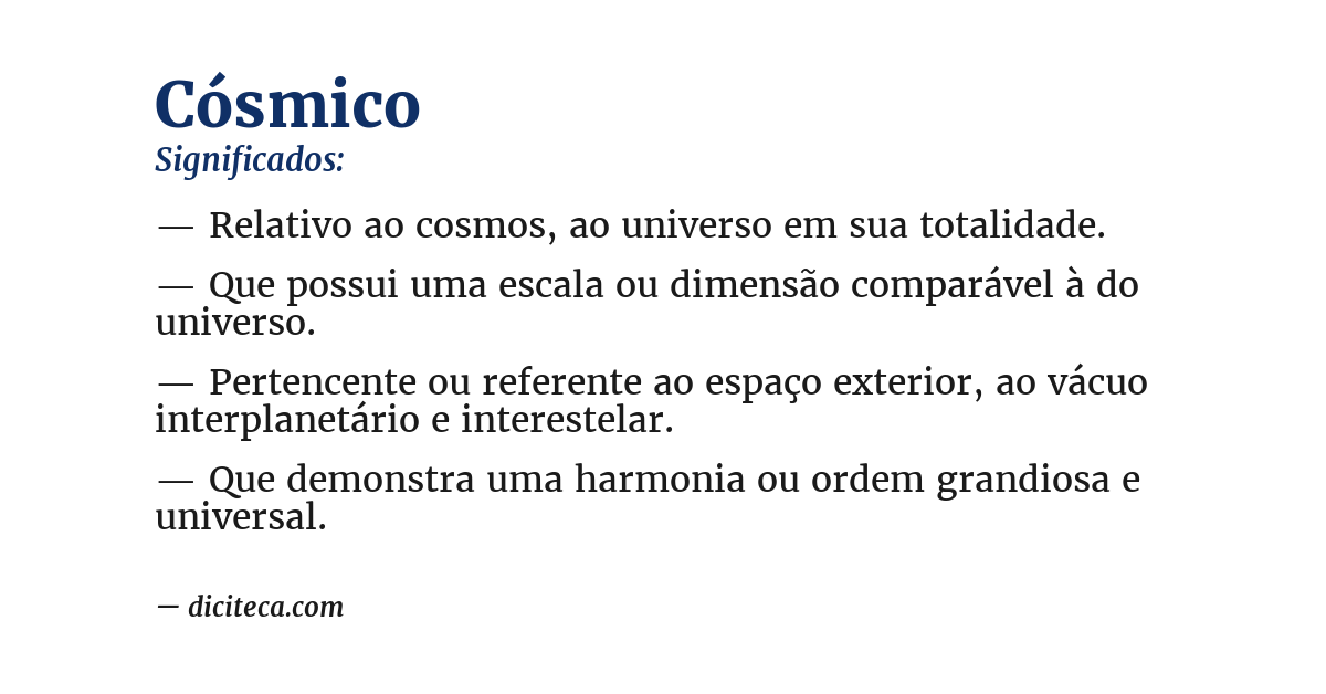 Significado de cósmico