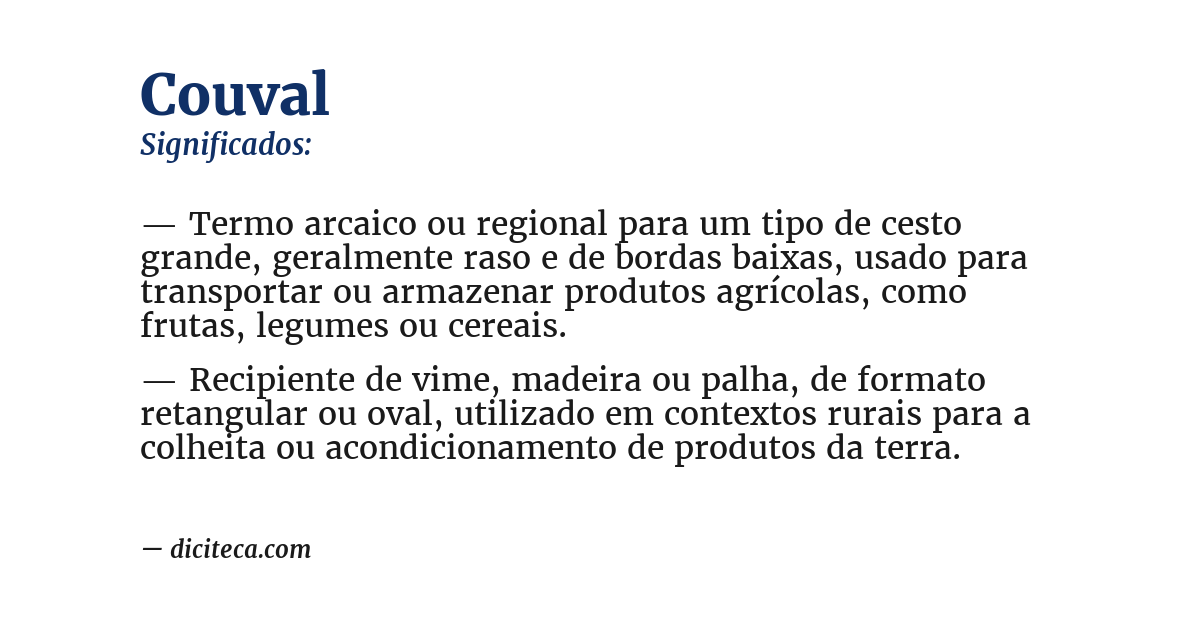 Significado de couval
