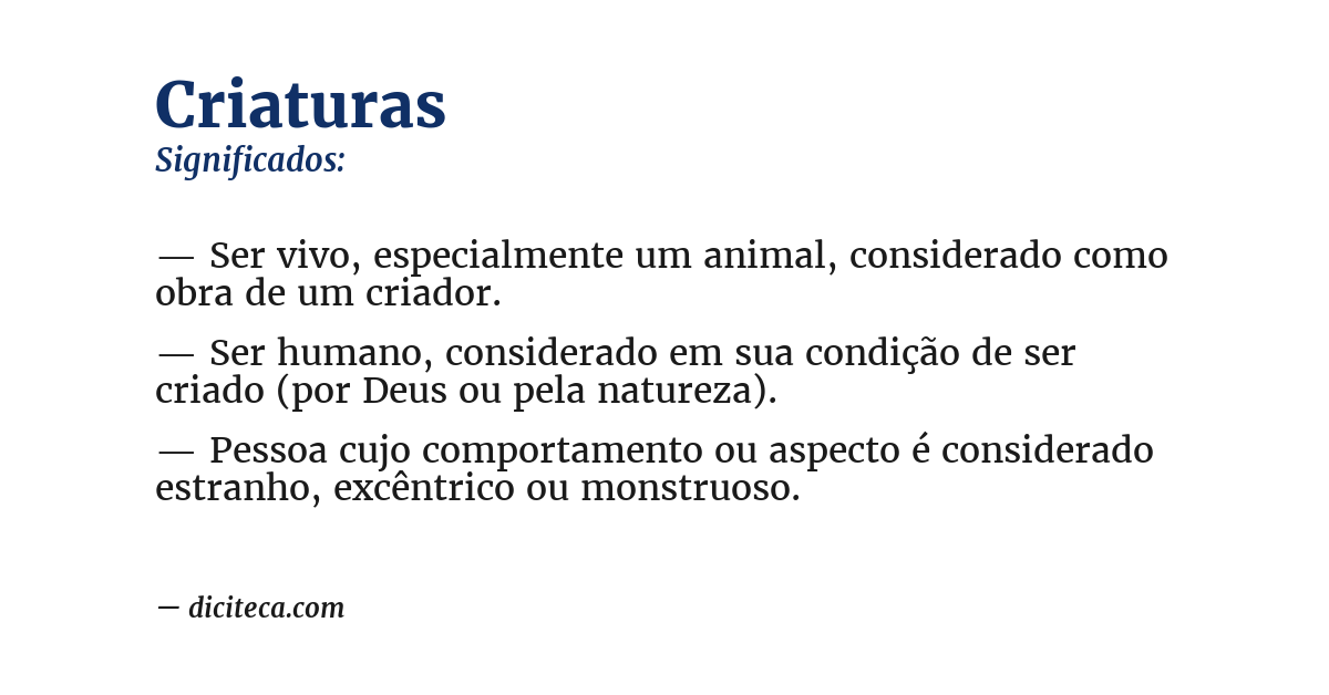Significado de criaturas