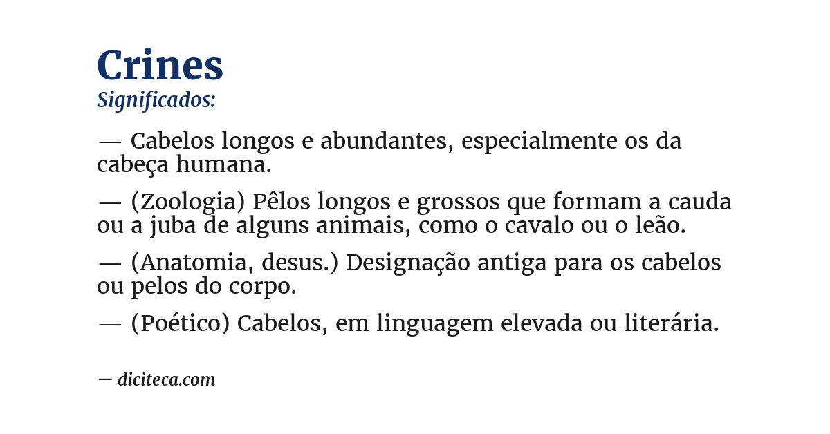 Significado de crines