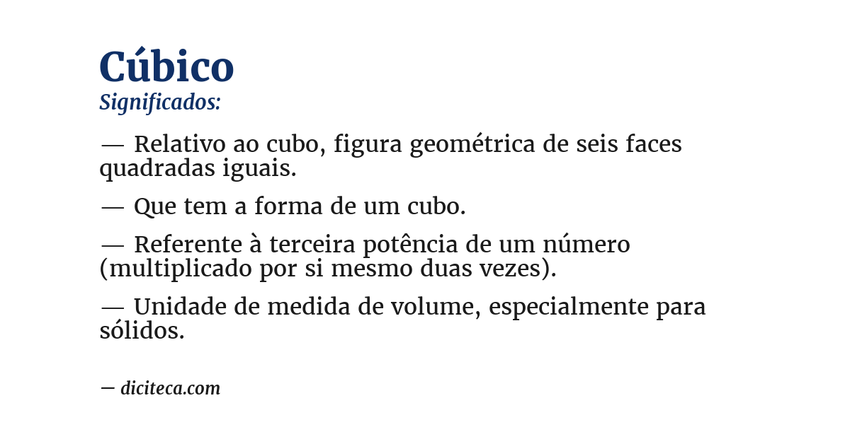 Significado de cúbico
