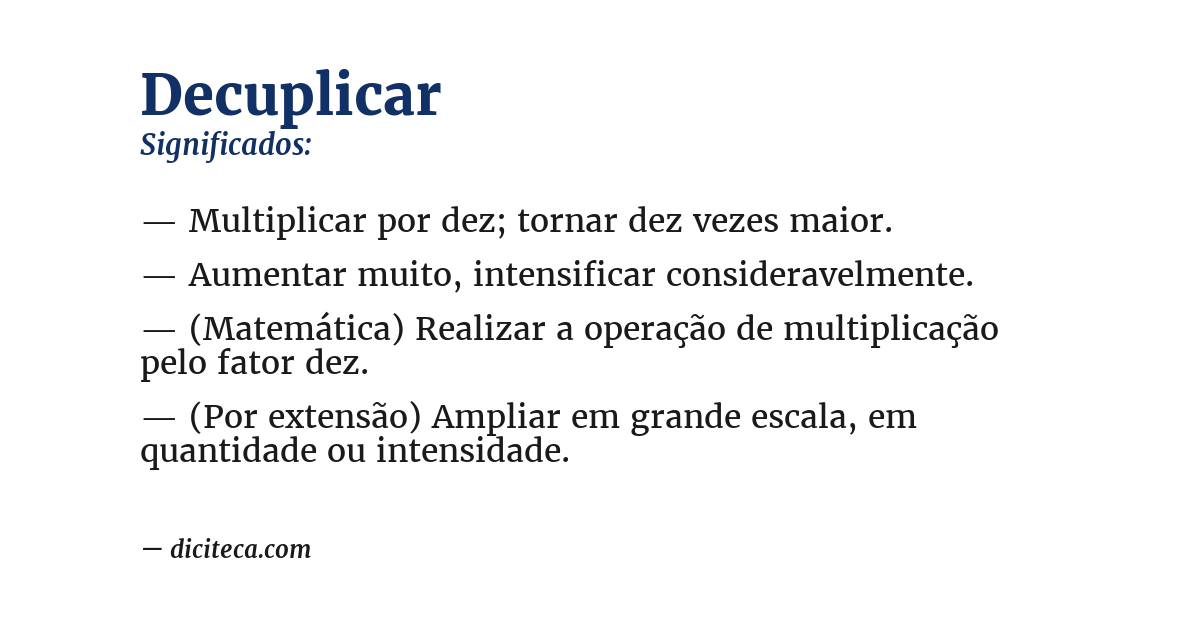 Significado de decuplicar