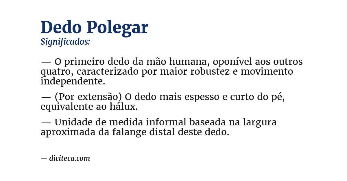 Significado de dedo polegar