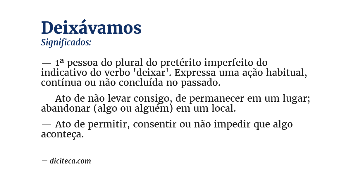 Significado de deixávamos