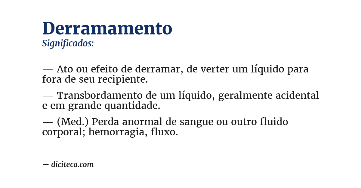 Significado de derramamento