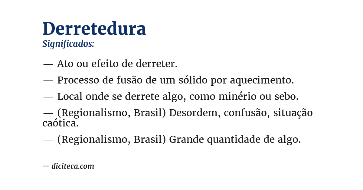 Significado de derretedura