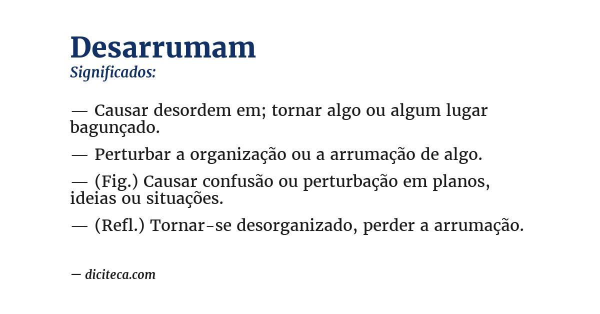 Significado de desarrumam
