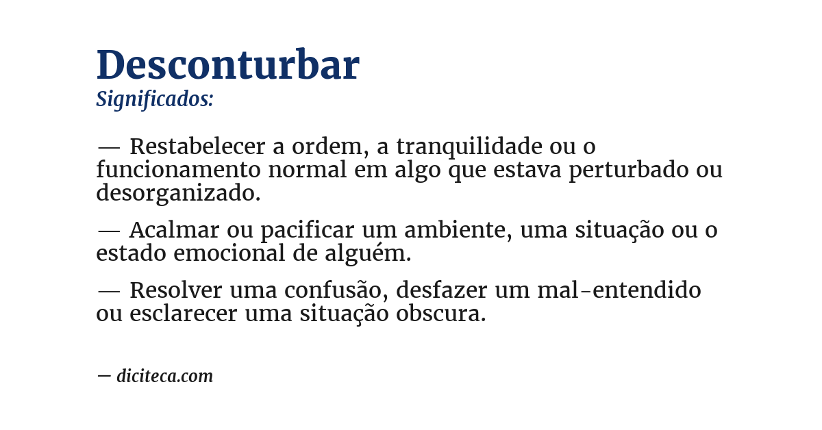 Significado de desconturbar