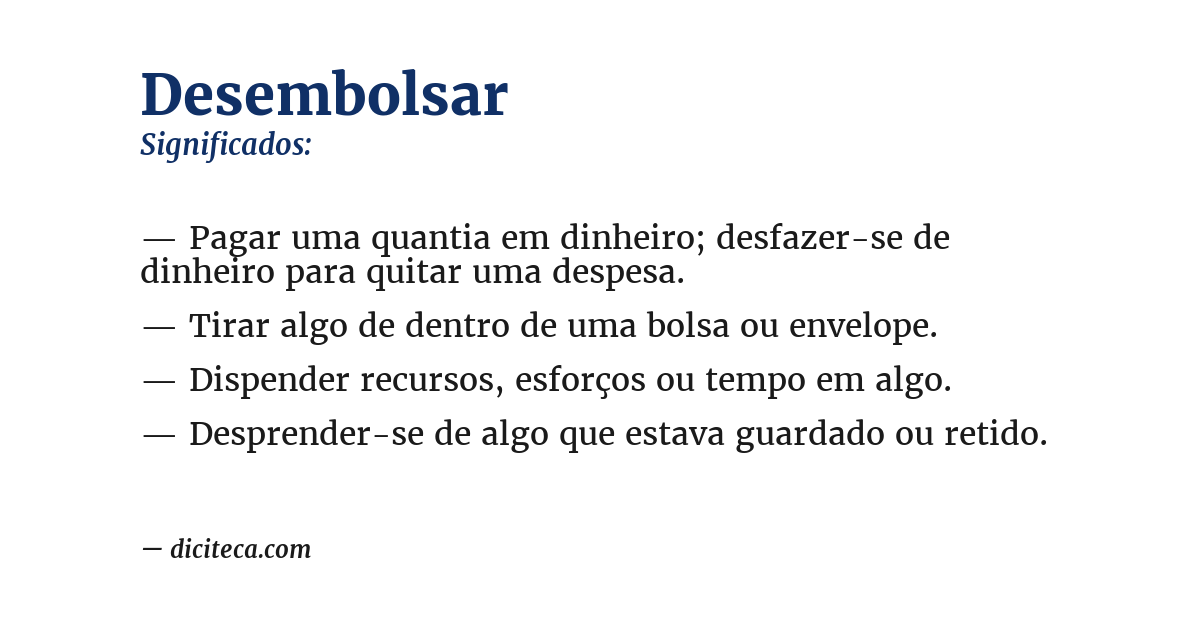 Significado de desembolsar