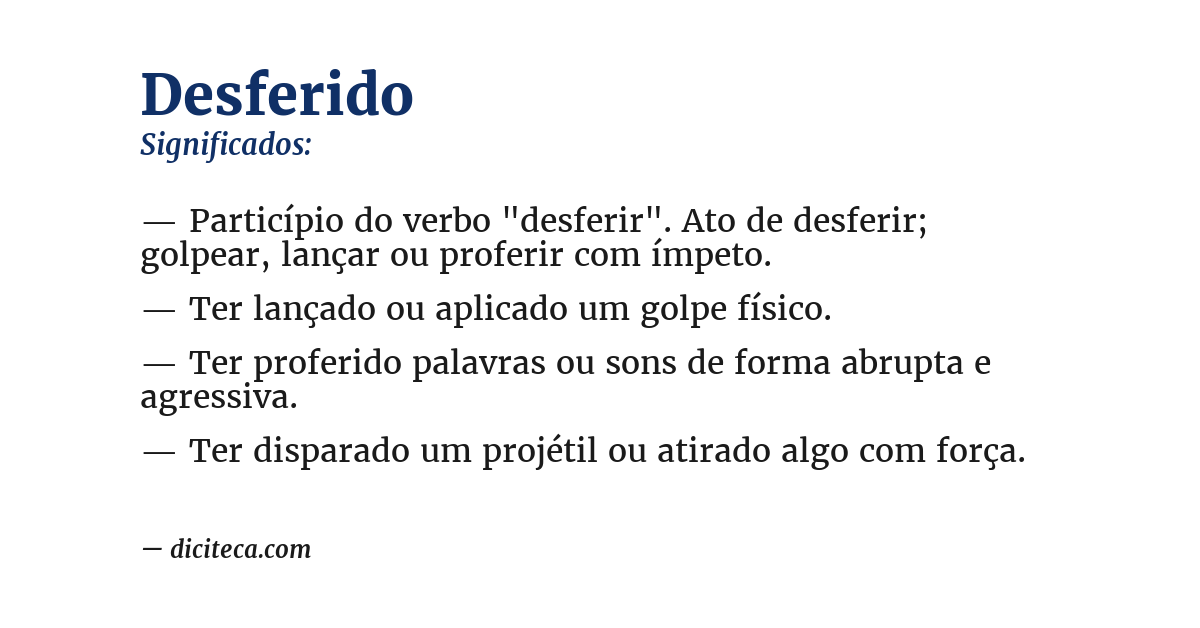 Significado de desferido