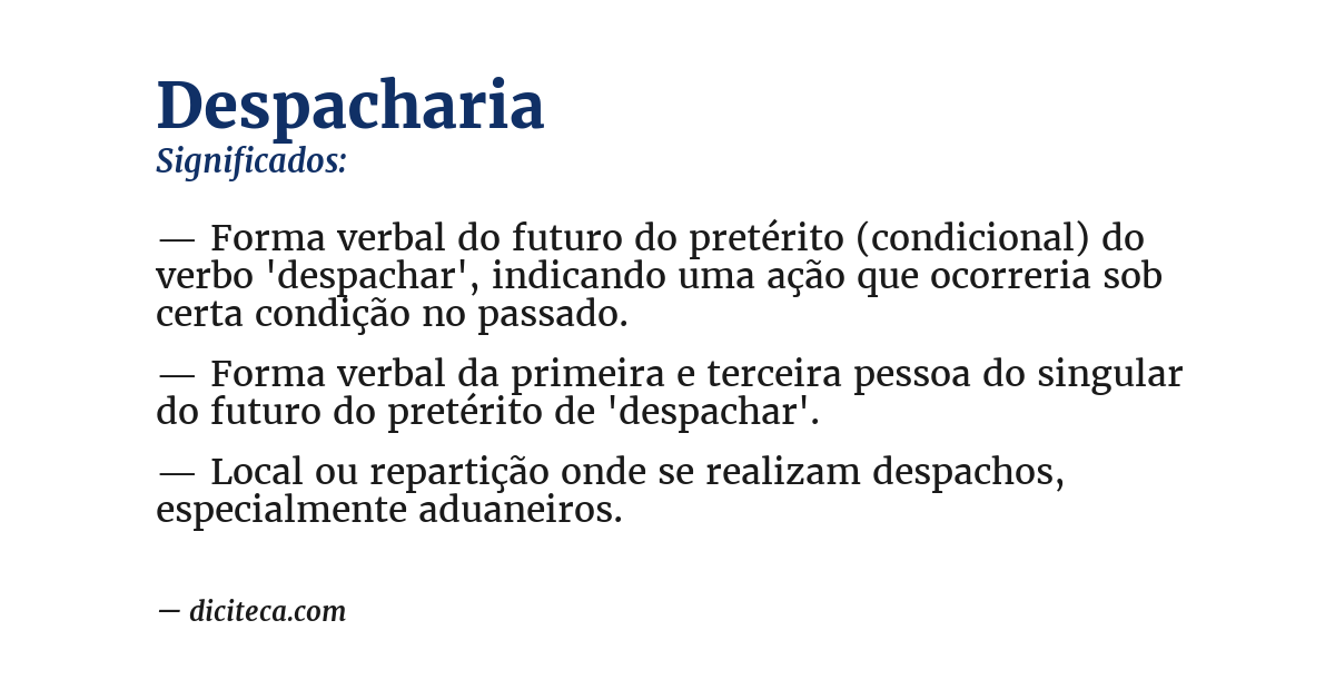 Significado de despacharia