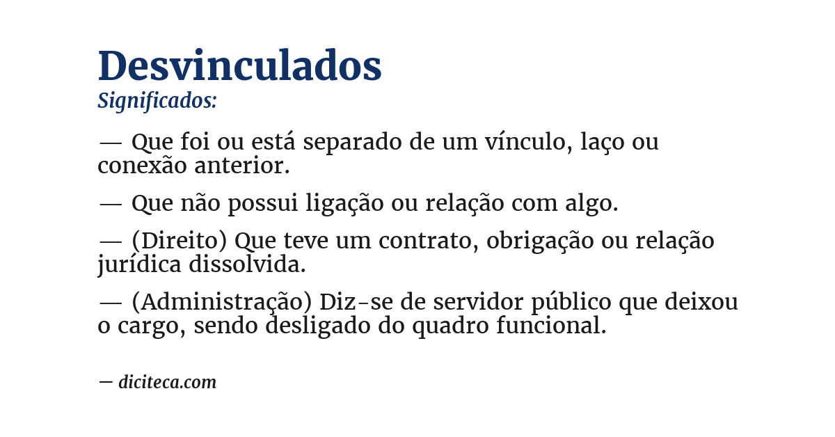Significado de desvinculados