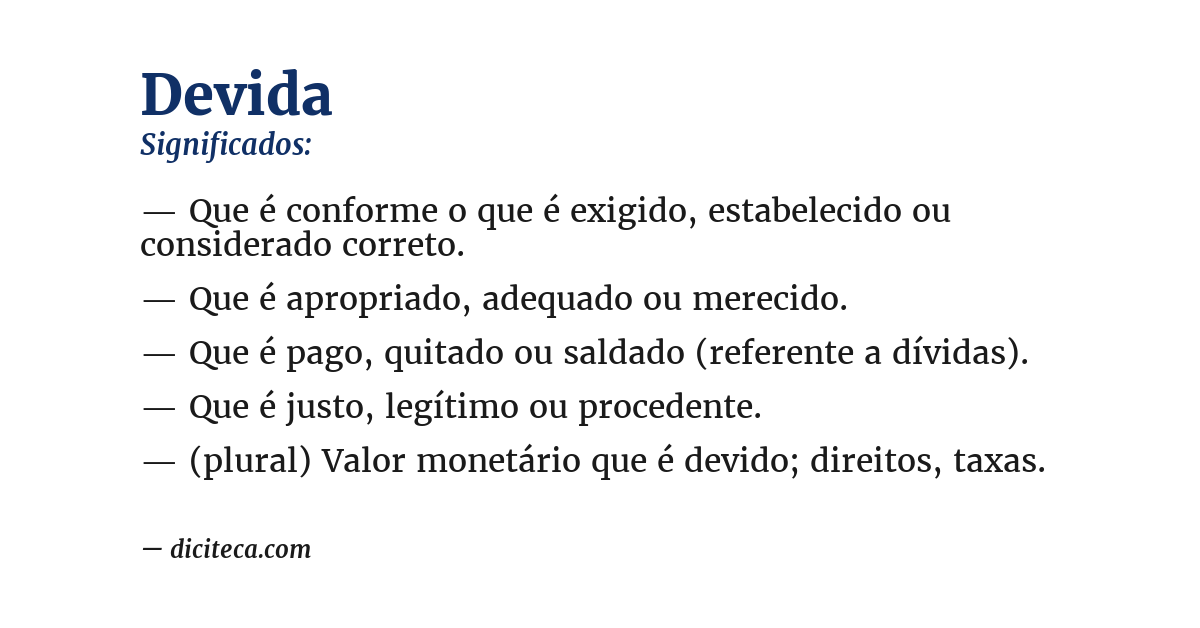 Significado de devida