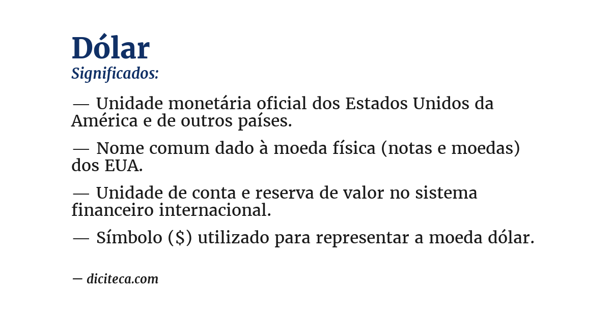 Significado de dólar