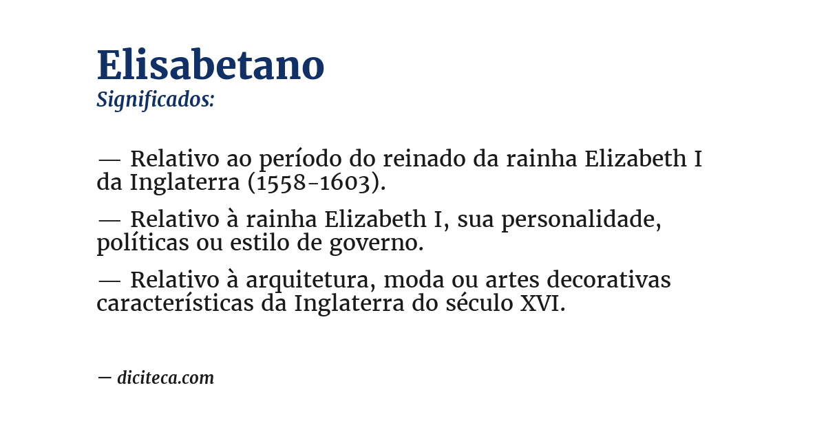 Significado de elisabetano