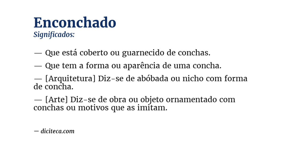 Significado de enconchado