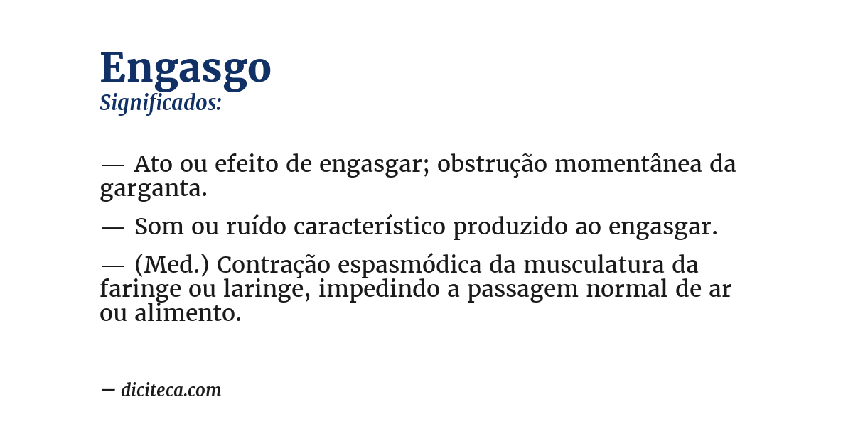 Significado de engasgo