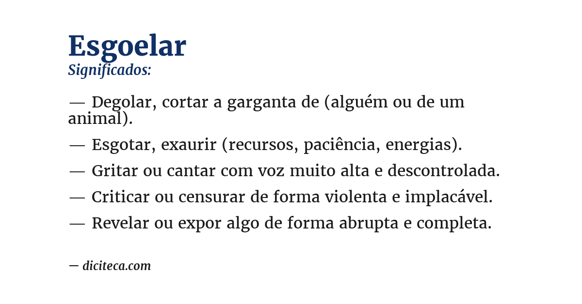 Significado de esgoelar