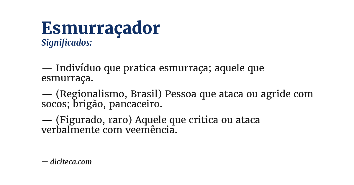 Significado de esmurraçador