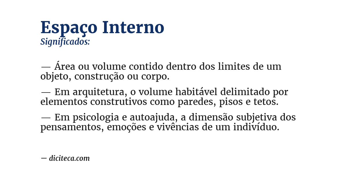 Significado de espaço interno