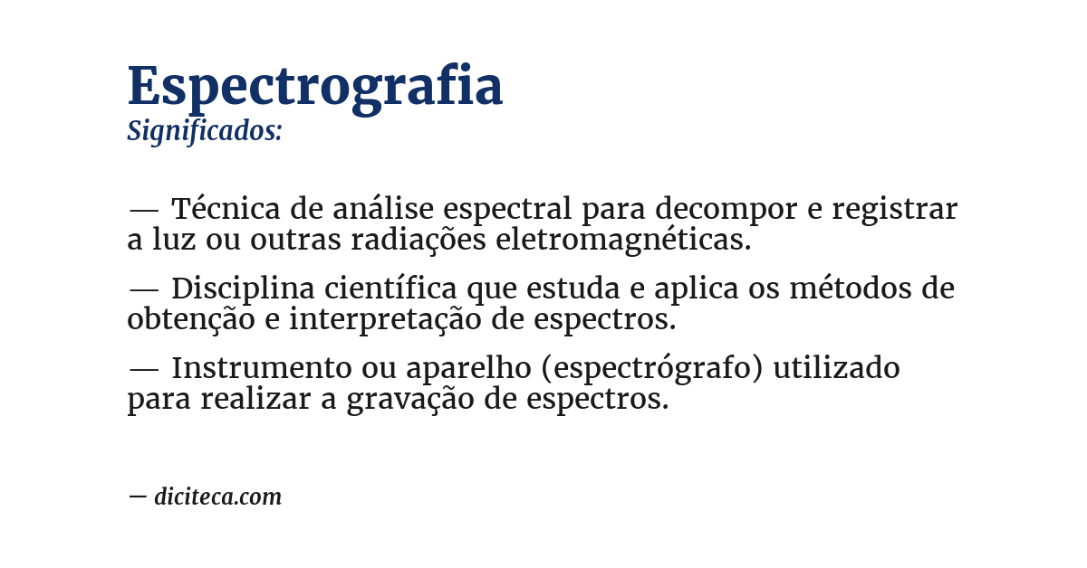 Significado de espectrografia