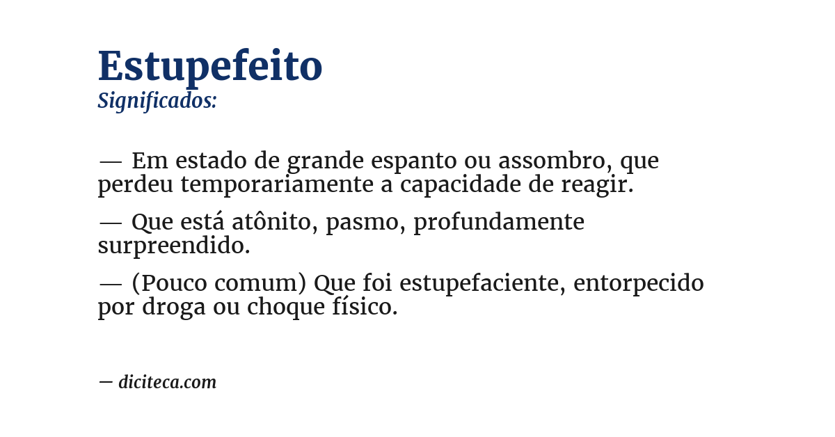 Significado de estupefeito