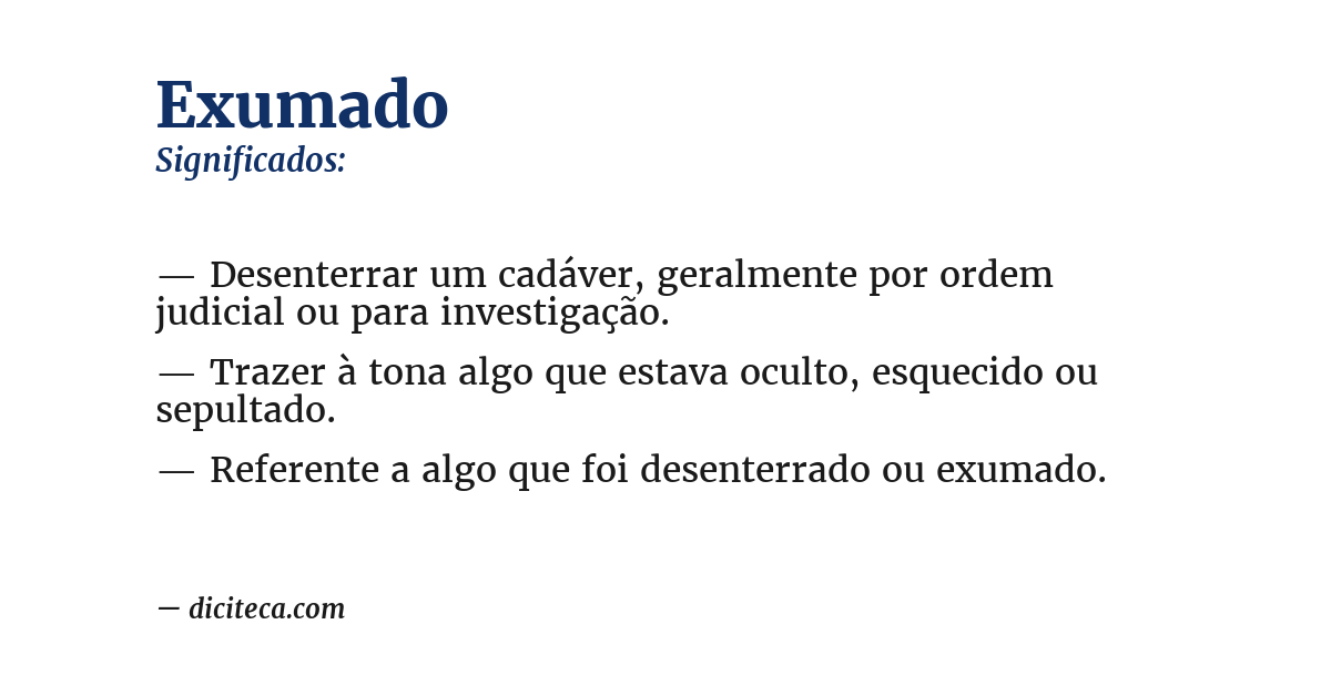 Significado de exumado