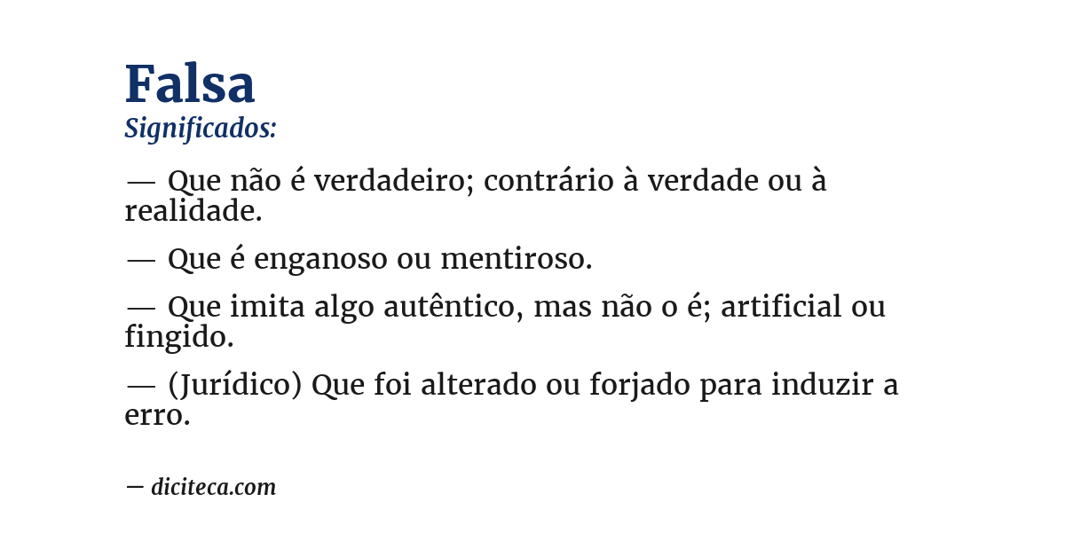 Significado de falsa