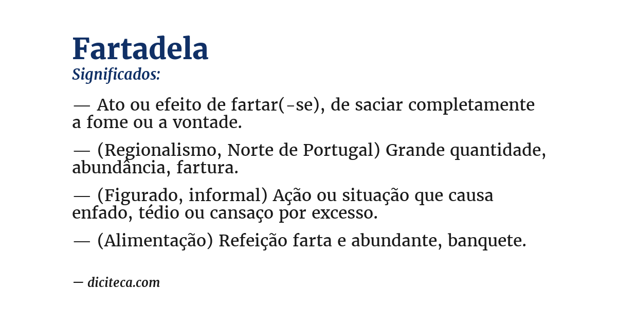 Significado de fartadela
