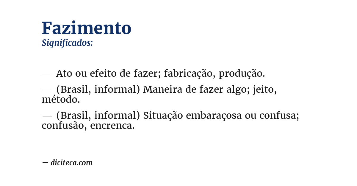 Significado de fazimento