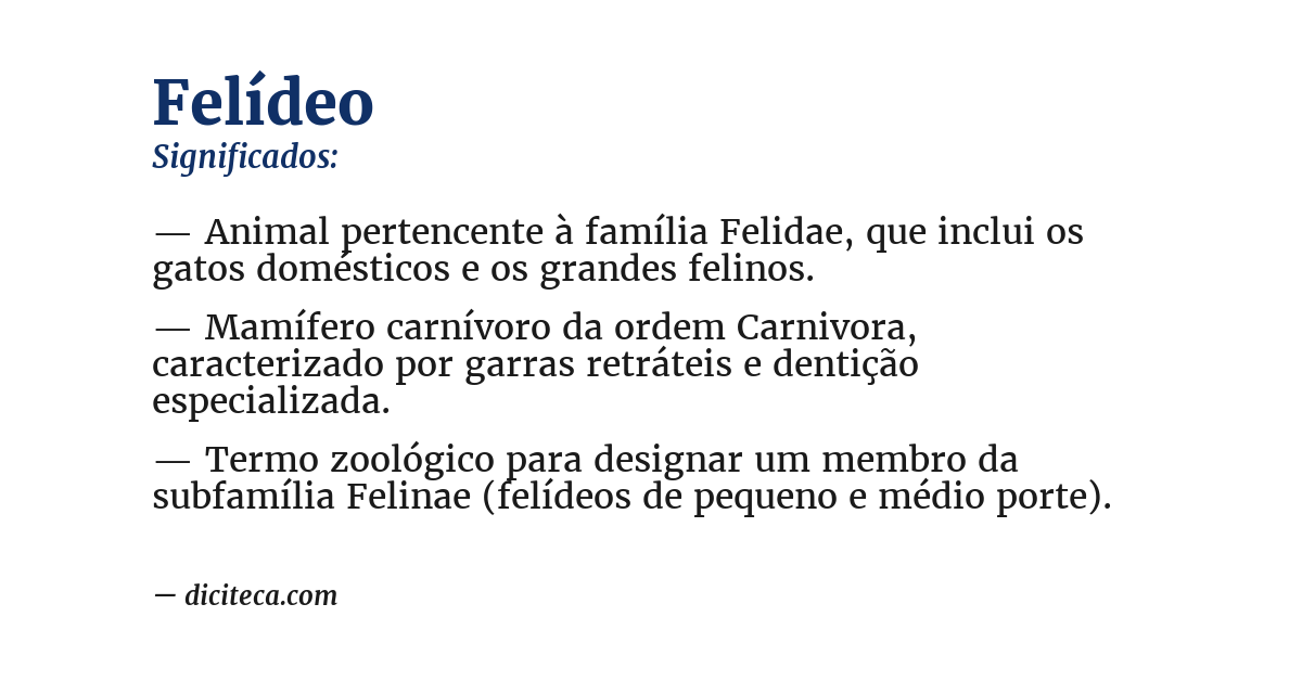Significado de felídeo