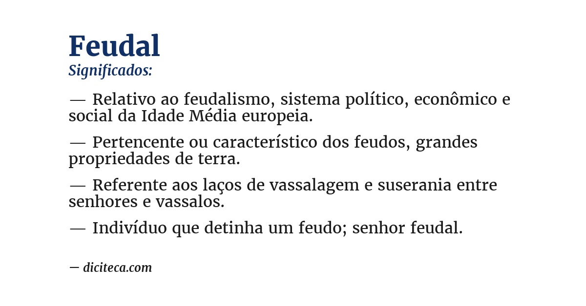Significado de feudal