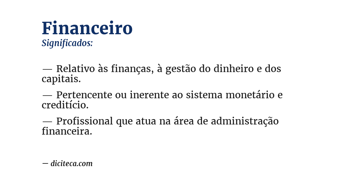 Significado de financeiro