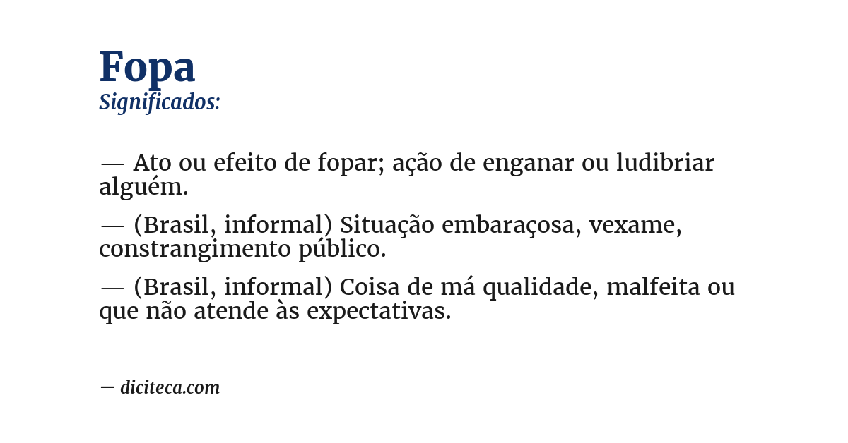 Significado de fopa