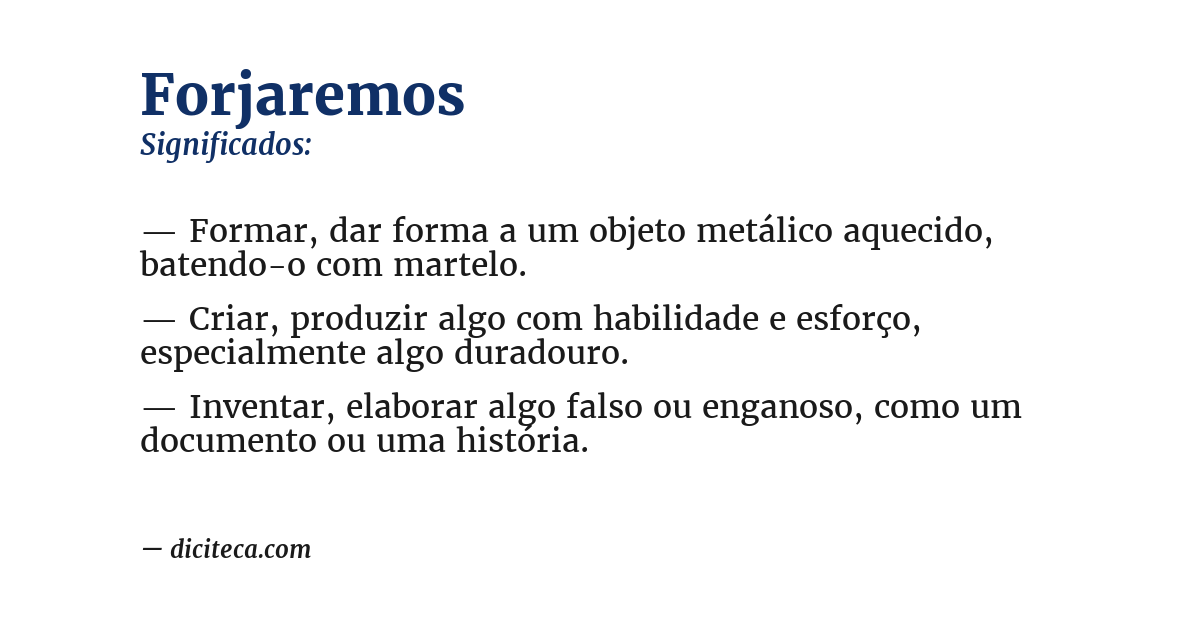 Significado de forjaremos