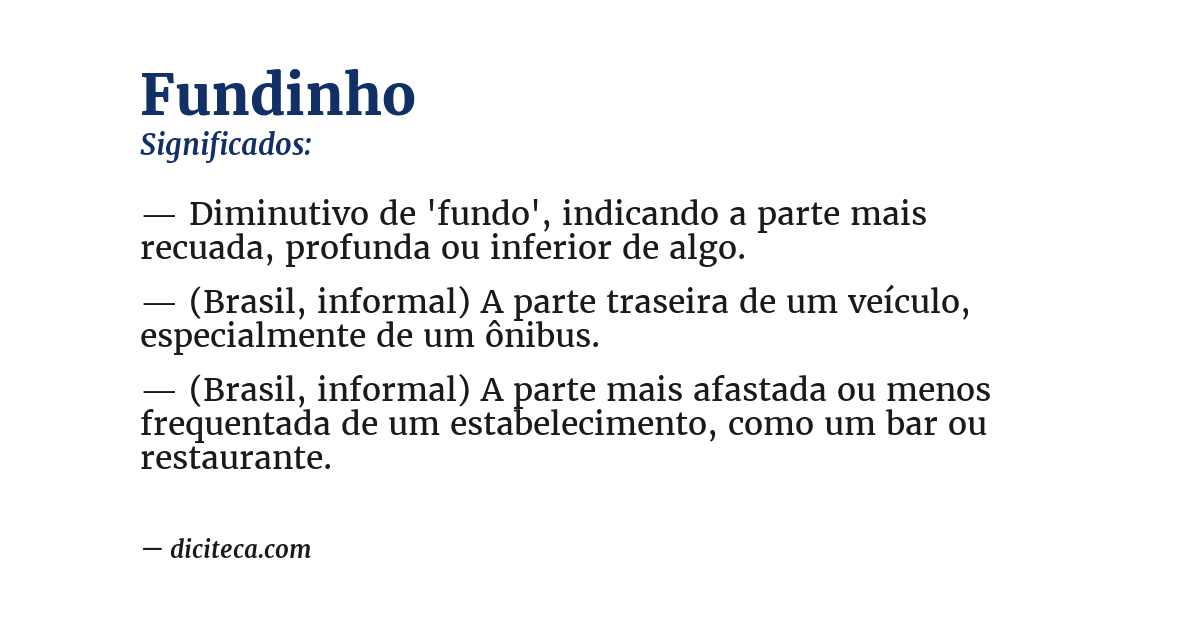 Significado de fundinho
