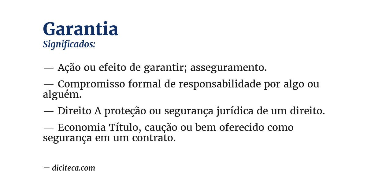 Significado de garantia