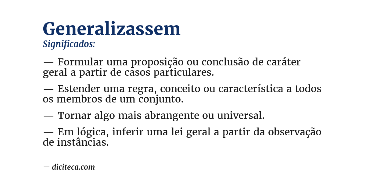 Significado de generalizassem