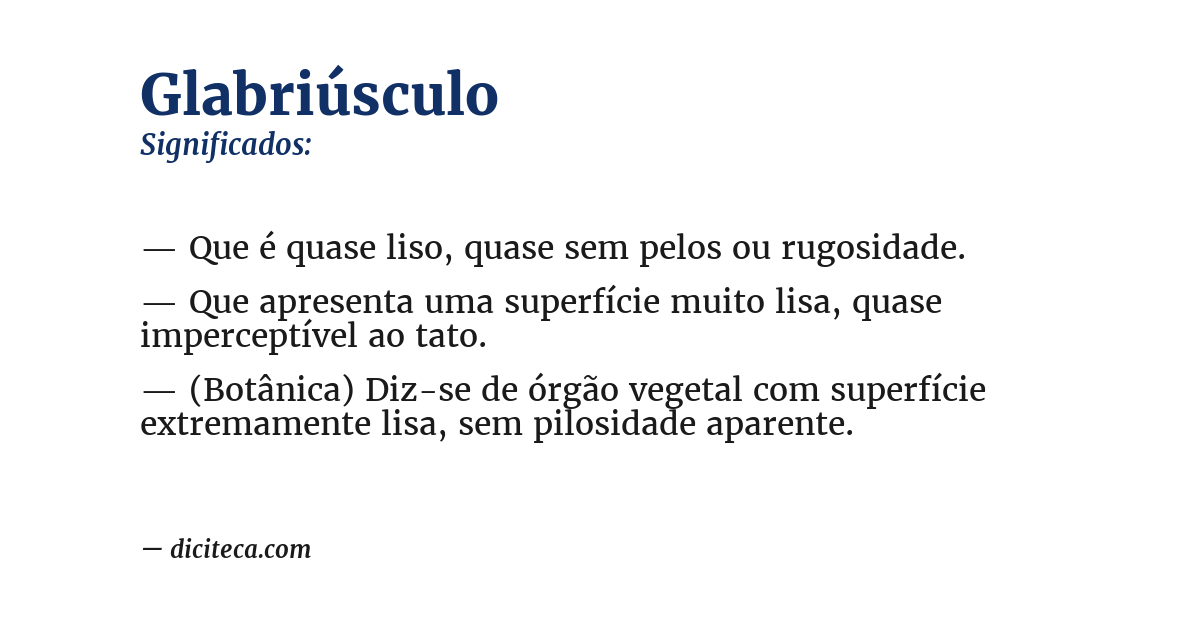 Significado de glabriúsculo